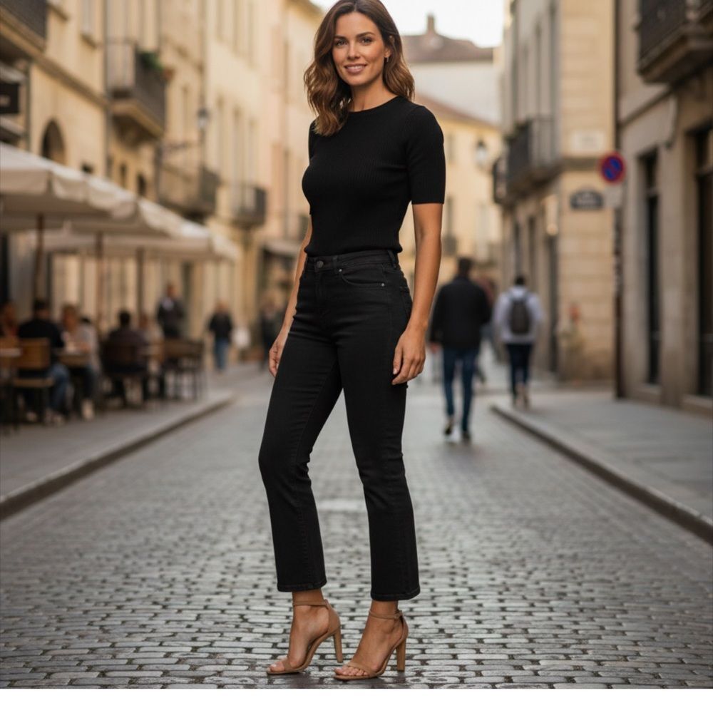Just Black Straight Leg Jeans in Black